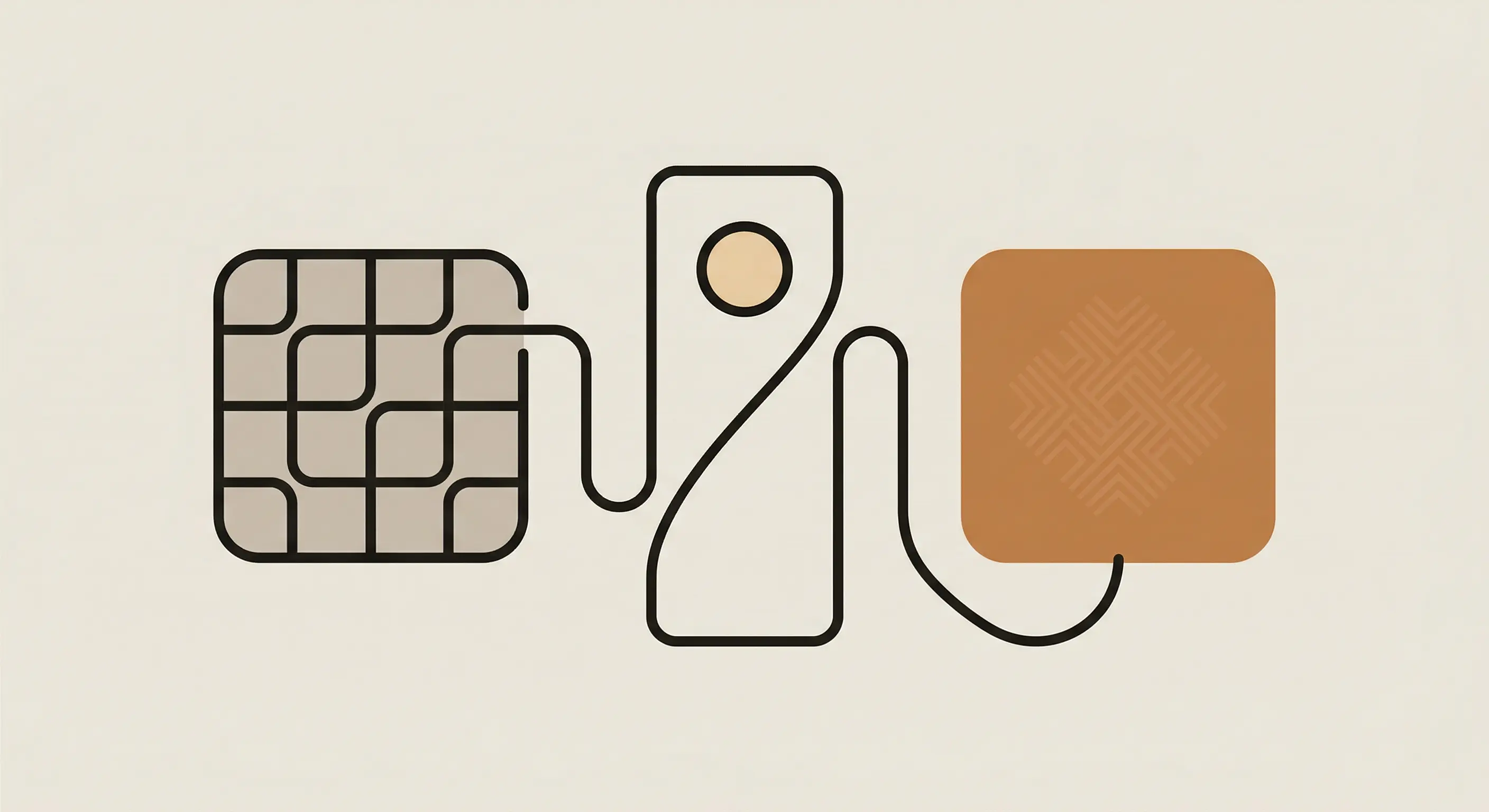 Minimal editorial illustration for a small business website guide in Ghana