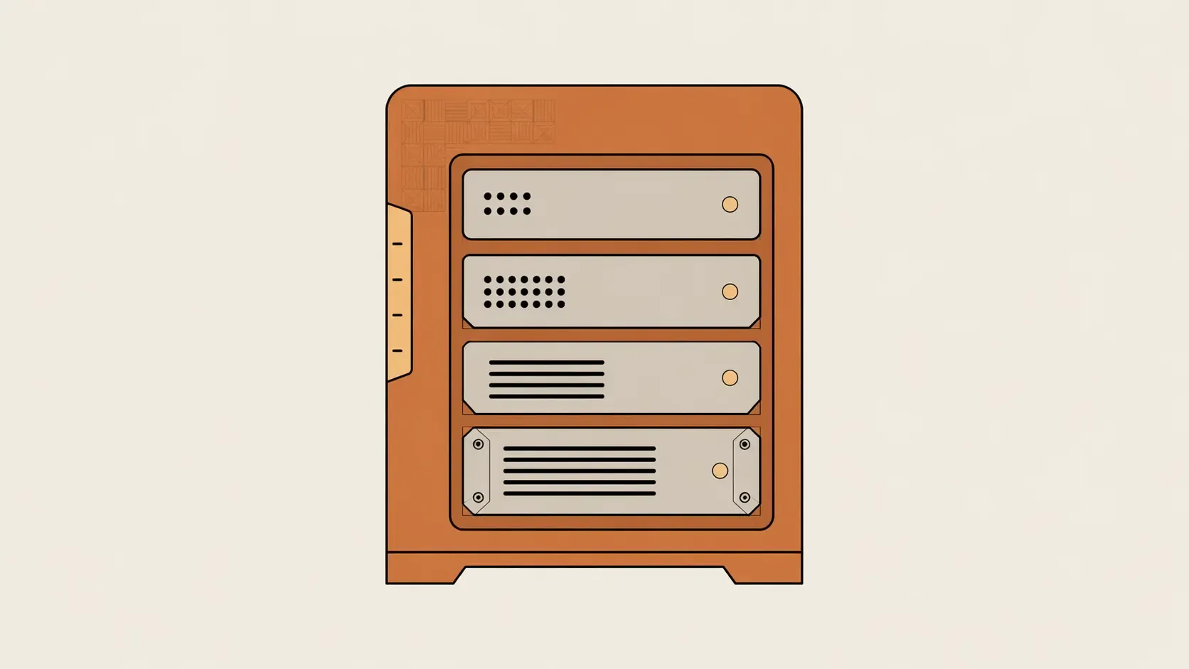 Editorial illustration showing website hosting infrastructure and cost breakdown for Ghana businesses